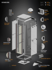 MIRSAN MR.GTV22U61.01 :: Сървърен шкаф - 22U, D=1000mm, W=610mm, Черен, свободно стоящ, Versatile