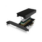 ICYBOX IB-PCI214M2-HS :: Aдаптер M.2 Key към PCIe, за M.2 NVMe SSD, до 80 мм