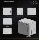 MIRSAN MR.IP55W16U45.02 :: IP55 Outdoor сървърен шкаф - 600 x 450 x 810 мм, D=450 мм / 16U, 100 кг товар, бял, за стена