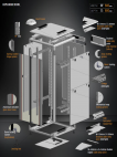 MIRSAN MR.GTV42U88.01 :: Сървърен шкаф - 800 x 800 x 2053 мм / 42U, D=800 мм, 1000 кг товар, черен, свободно стоящ, Versatile