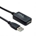 VALUE S3115-10 :: USB 2.0 удължителен кабел с повторител, черен, 10 м