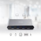 ATEN US3342 :: 2-портов USB-C Gen 2 периферен превключвател, Power Pass-through