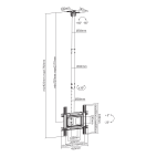 SBOX CPLB-9441 :: Въртяща се стойка за телевизор 32“-81", за таван, 707-1577mm, до 50кг