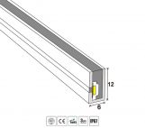 Neon Flex лента, 3500K, 9.6W/м, 24V, IP67, 5.0 м