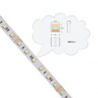 RGB LED лента, 5.0 м, 5050RGB + 5050w, 60 LEDs/м, 12 мм ширина, PCB, 5 цвята