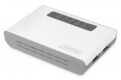 ASSMANN DN-13024 :: DIGITUS 2-портов многофункционален USB 2.0 безжичен мрежов сървър, PrintServer/NAS/USB Hub/300 Mbps