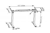 ASSMANN DA-90430 :: Електрически регулируема по височина рамка за бюро, един двигател, 2 нива, черна