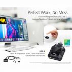 ATEN US3312 :: 2-портов KVM превключвател, USB-C, DisplayPort, 4K, с вградени кабели и Remote Port селектор