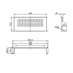 VALUE 26.99.0405 :: 19", Фиксиран рафт, 485 x 250 мм, макс. 10 кг, 2U, черен