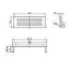 VALUE 26.99.0404 :: 19", Фиксиран рафт, 485 x 150 мм, макс. 10 кг, 2U, черен