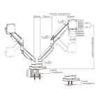 ROLINE 17.03.1109 :: Пневматична стойка за 2 x LCD мониторa до 2x20 кг, за плот /