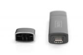 DIGITUS DA-70886 :: Комбиниран четец за карти, USB-C + USB 3.0, Micro/SD, сив 