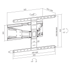 SBOX PLB-79464 :: Стойка за LCD (стенна) 43“ – 90“ до 50kg, черна