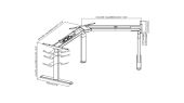 ASSMANN DA-90392 :: Рамка за бюро с регулируема височина, 3 крака, 120 градуса, черна