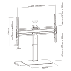 SBOX FS-305-2 :: Стойка за телевизор за маса/плот, TV/LCD: 37"-70" до 40кг. , черна