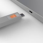 LINDY LNY-40428 :: Система за заключване на USB Type-C портове, 1 ключ, 4 порт блокера, оранжев