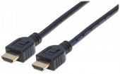 MANHATTAN 353946 :: HDMI кабел с Ethernet за монтаж в стена, CL3, HEC, ARC, 3D, 4K, M/M, Shielded, Черен, 3.0 m