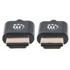 MANHATTAN 394376 :: Ултра тънък 4k High Speed HDMI кабел с Ethernet, HEC, ARC, 3D, 4K, M/M, Shielded, Черен, 3.0 m