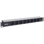 INTELLINET 714037 :: Разклонител PDU за 19" шкаф, 8 гнезда, 15A, UTE, алуминиев, 1.8 м