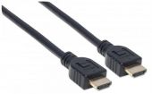 MANHATTAN 353939 :: HDMI кабел с Ethernet за монтаж в стена, CL3, HEC, ARC, 3D, 4K, M/M, Shielded, Черен, 2 m