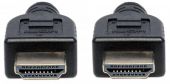 MANHATTAN 353939 :: HDMI кабел с Ethernet за монтаж в стена, CL3, HEC, ARC, 3D, 4K, M/M, Shielded, Черен, 2 m