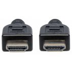 MANHATTAN 353953 :: CL3 защитен 4k High Speed HDMI кабел с Ethernet за монтаж в стена, HEC, ARC, 3D, 4K, M/M, Shielded, Черен, 5.0 m