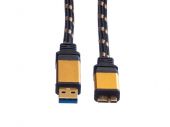 ROLINE 11.02.8977 :: USB 3.2 Gen 1 кабел, A - A, M/F, черен, 0.8 м