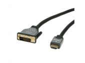 ROLINE 11.04.5876 :: Видео кабел, DVI (24+1) - HDMI, M/M, черно-сребрист 1.5 м