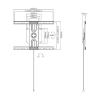 SBOX PLB-1246F :: Стойка за стена за LCD 37-70“, до 50kg, въртяща 180°, черна