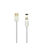 SBOX MAGNETIC-TYPEC :: Кабел, магнитен, USB-A 2.0 към USB/C, сребрист, 480 Mbps, 1м 