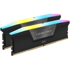 DDR5, 6400MT/s 32GB 2x16GB DIMM, Unbuffered, 36-48-48-104, Std PMIC, XMP 3.0, VENGEANCE RGB DDR5 Black Heatspreader, Black PCB, 1.4V